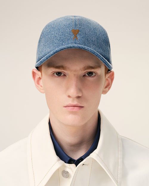 Ami de Coeur Cap aus blauem Denim-Baumwolle - 1 - Ami Paris