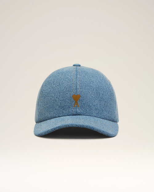 Blue Denim Ami De Coeur Embroidery Cap - Woman - 10 - AMI Paris - Ami Paris