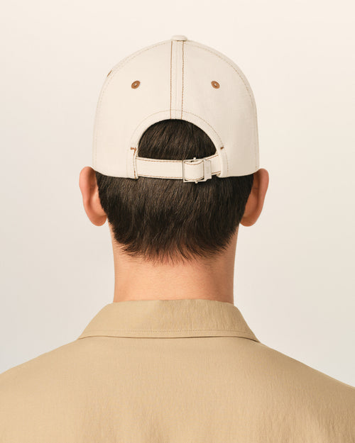 White cotton cap with Ami de Coeur - Man - 6 - AMI Paris - Ami Paris