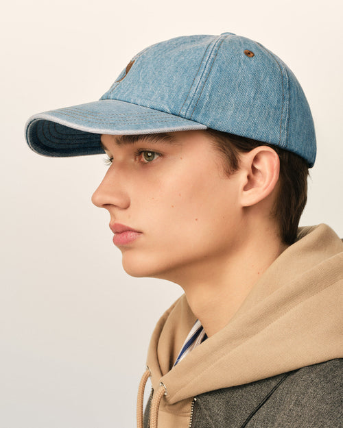 Gorra Ami de Cœur de algodón denim azul - Hombre - 5 - AMI Paris - Ami Paris