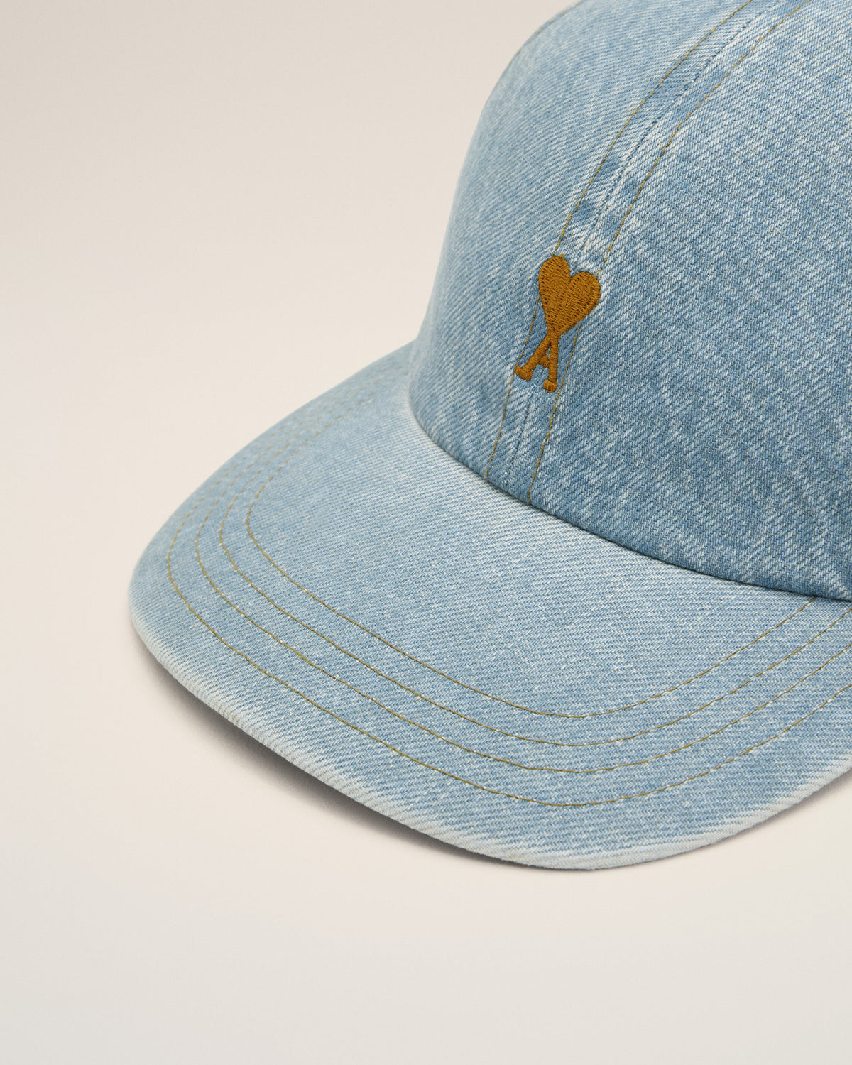 Cappellino Ami de Cœur in denim di cotone blu - 9