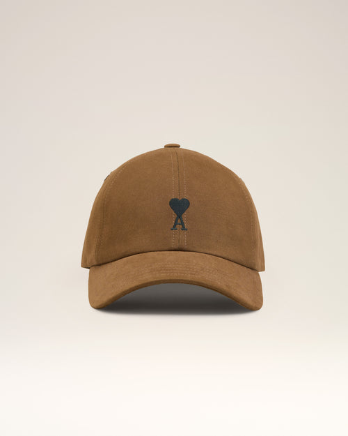 Brown Cotton Ami De Coeur Embroidery Cap - 10 - Ami Paris