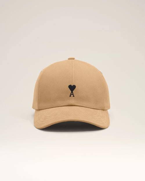 Beige cotton cap with Ami de coeur - Woman - 10 - AMI Paris - Ami Paris