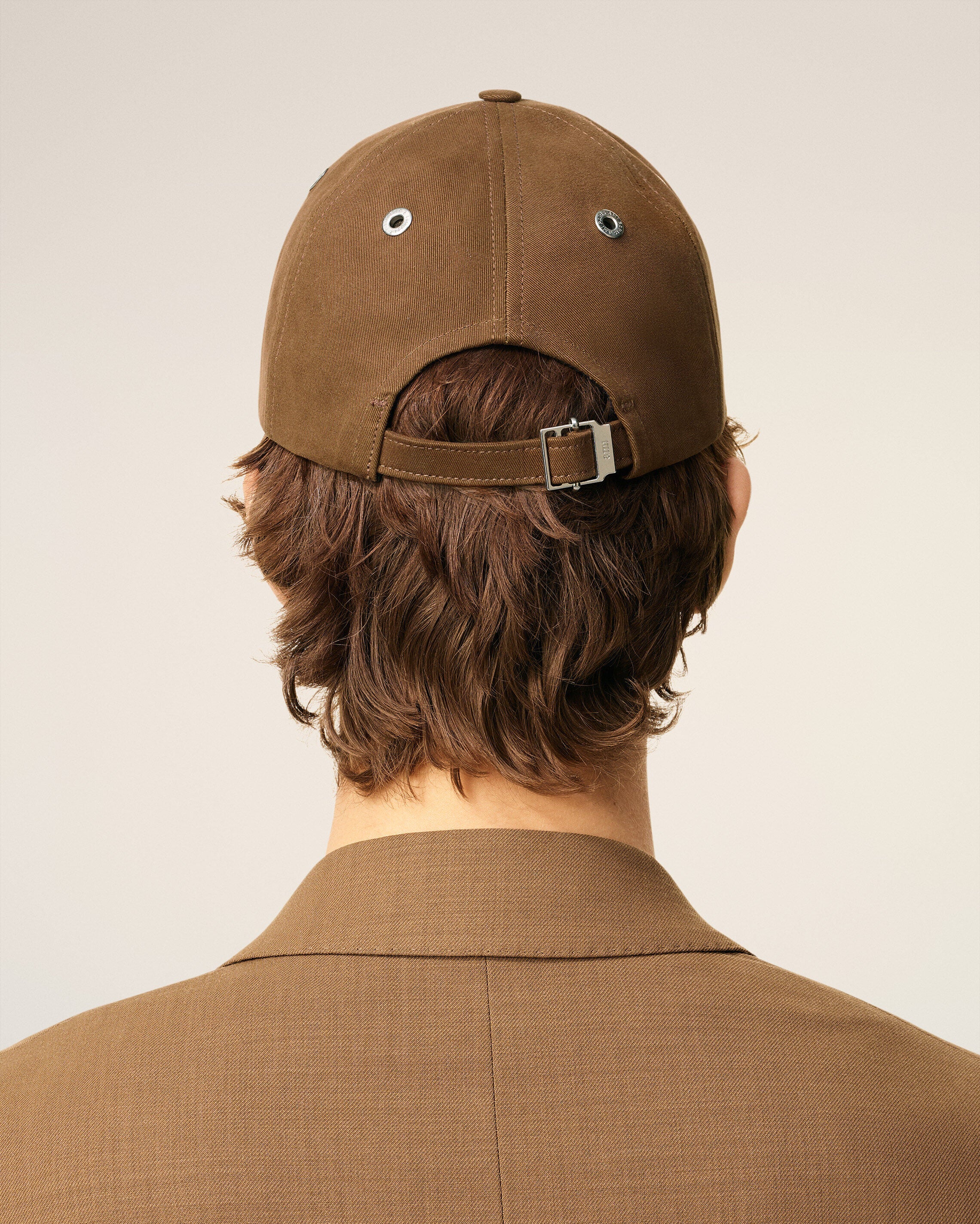 ブラウン コットン Ami De Coeur エンブロイダリー キャップ