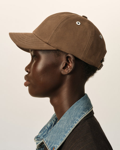 Brown cotton cap with Ami de Coeur - Woman - 11 - AMI Paris - Ami Paris