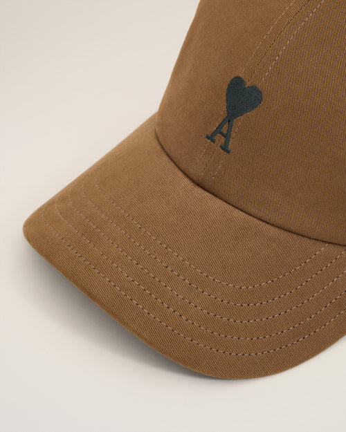 Brown Cotton Ami De Coeur Embroidery Cap - 9 - Ami Paris