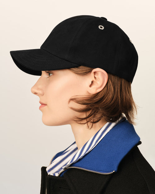 Black cotton cap with Ami de Coeur - Woman - 11 - AMI Paris - Ami Paris