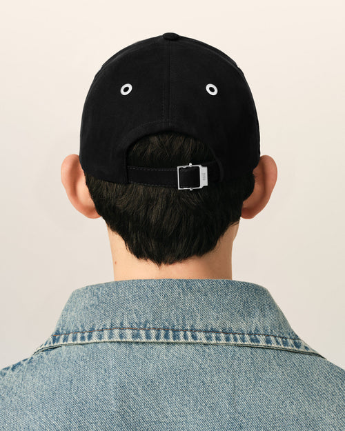 Black cotton cap with Ami de Coeur - Man - 6 - AMI Paris - Ami Paris