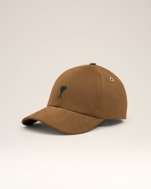 Brown Cotton Ami De Coeur Embroidery Cap - 1 - Ami Paris
