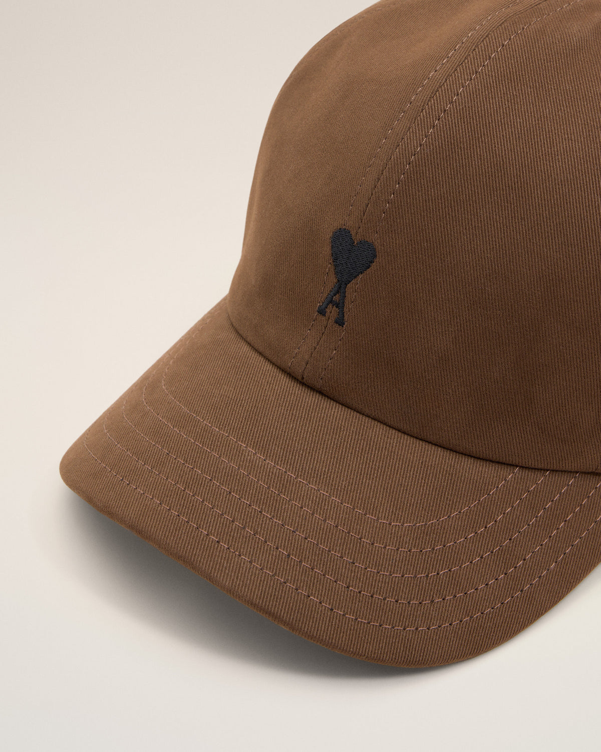 Brown cotton cap with Ami de Coeur - 3
