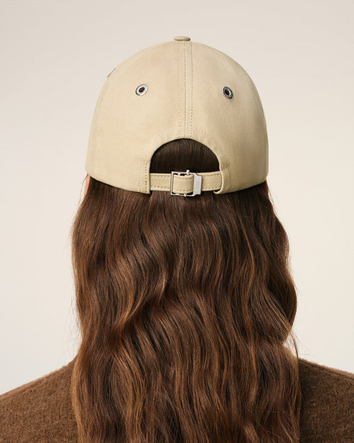 Beige Cotton Ami De Coeur Embroidery Cap - 12 - Ami Paris