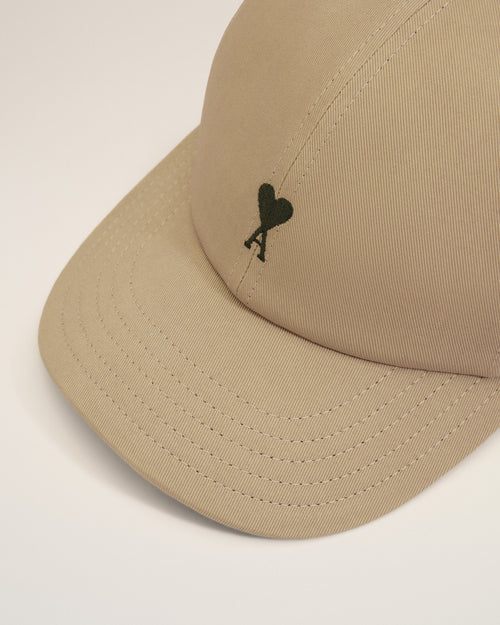 Beige Cotton Ami De Coeur Embroidery Cap - Woman - 9 - AMI Paris - Ami Paris
