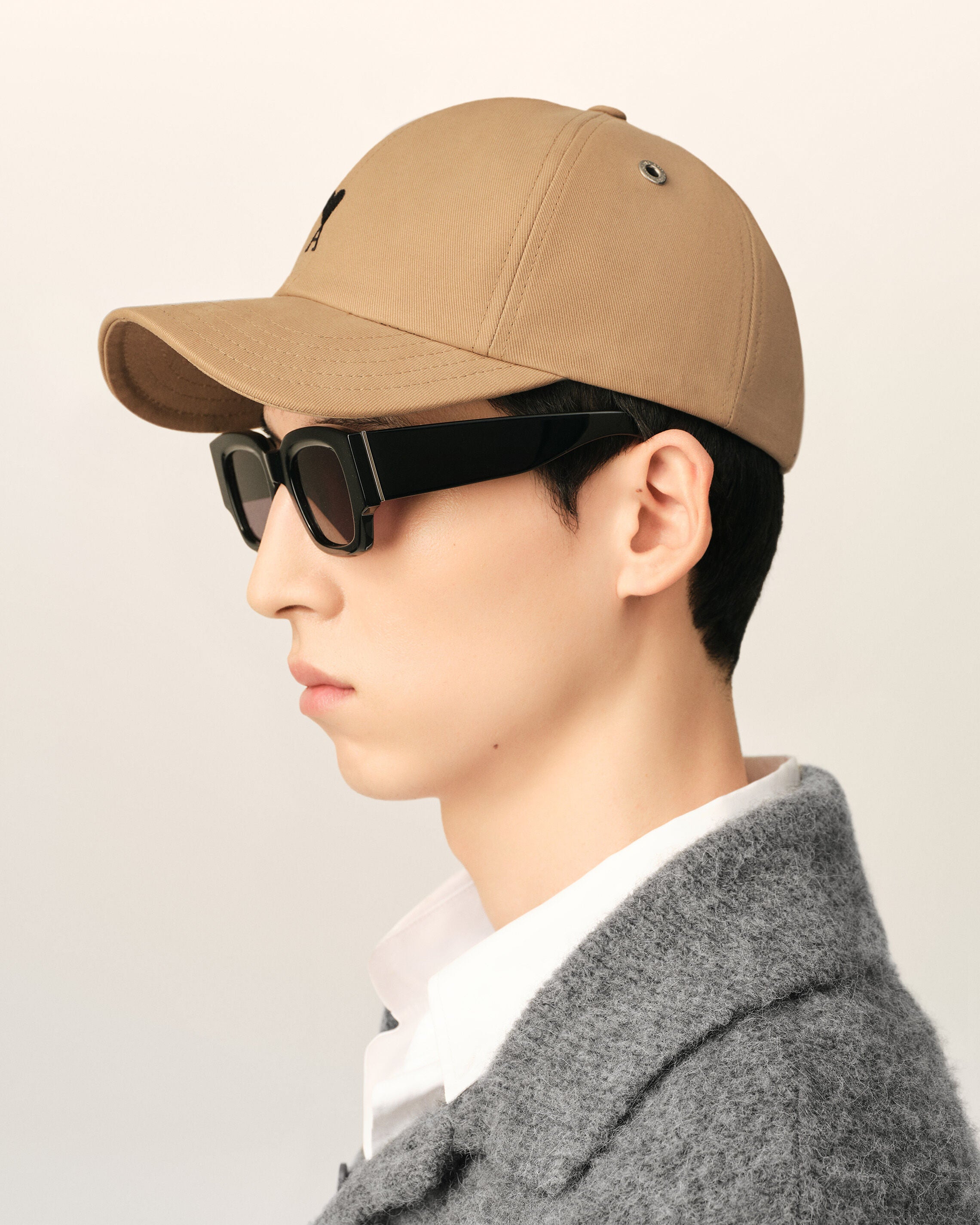 Beige cotton cap with Ami de coeur - 5