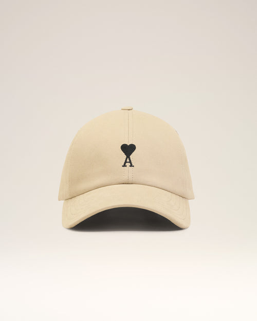 Beige Cotton Ami De Coeur Embroidery Cap - 4 - Ami Paris