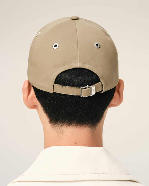 Beige Cotton Ami De Coeur Embroidery Cap - Man - 6 - AMI Paris - Ami Paris