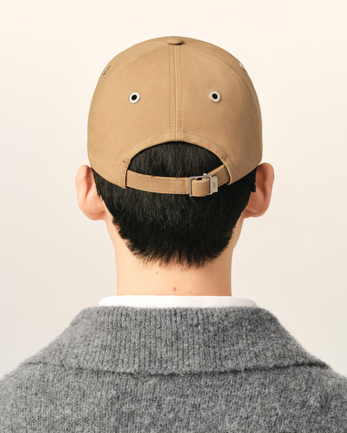Beige cotton cap with Ami de coeur - Man - 6 - AMI Paris - Ami Paris