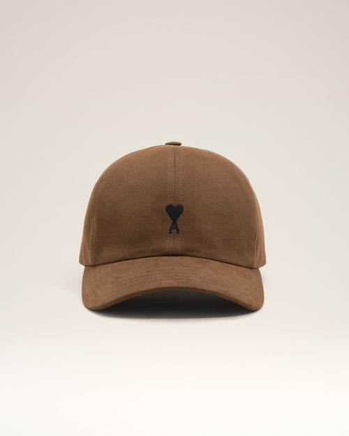 Brown cotton cap with Ami de Coeur - Man - 4 - AMI Paris - Ami Paris
