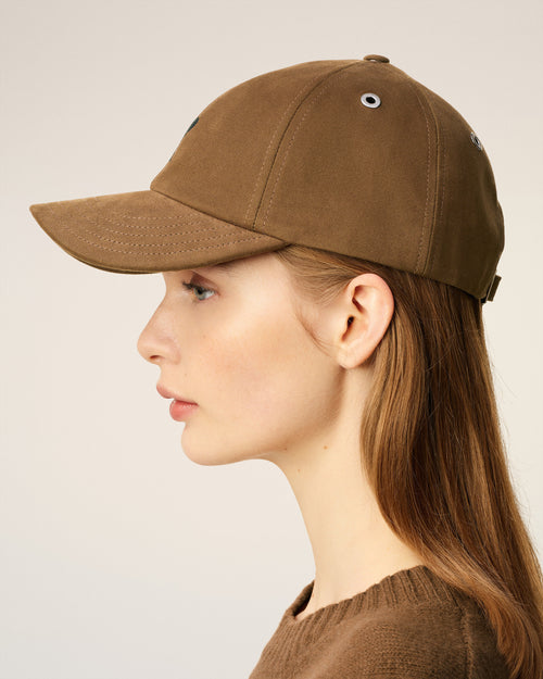 Brown Cotton Ami De Coeur Embroidery Cap - 11 - Ami Paris