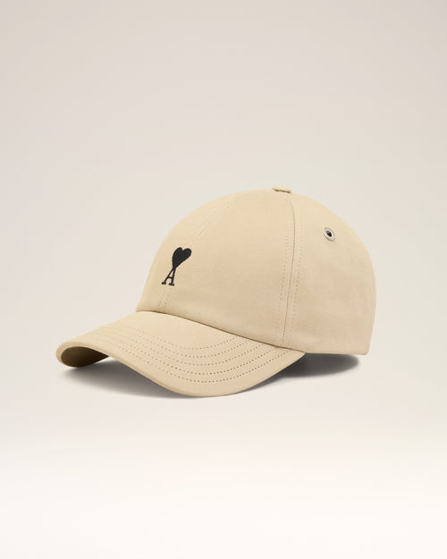                                 Beige Cotton Ami De Coeur Embroidery Cap - 3                             - Ami Paris