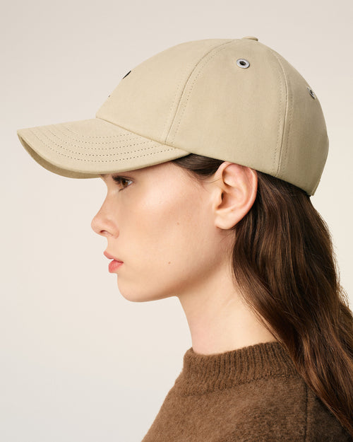 Beige Cotton Ami De Coeur Embroidery Cap - 11 - Ami Paris