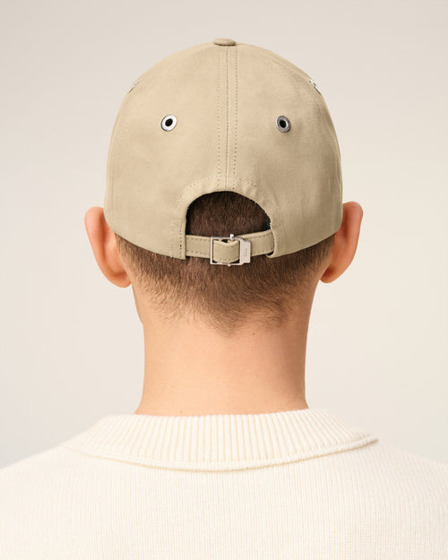 Beige Cotton Ami De Coeur Embroidery Cap - 6 - Ami Paris