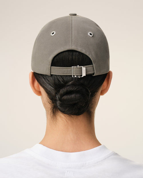 Grey Cotton Ami De Coeur Embroidery Cap - 12 - Ami Paris