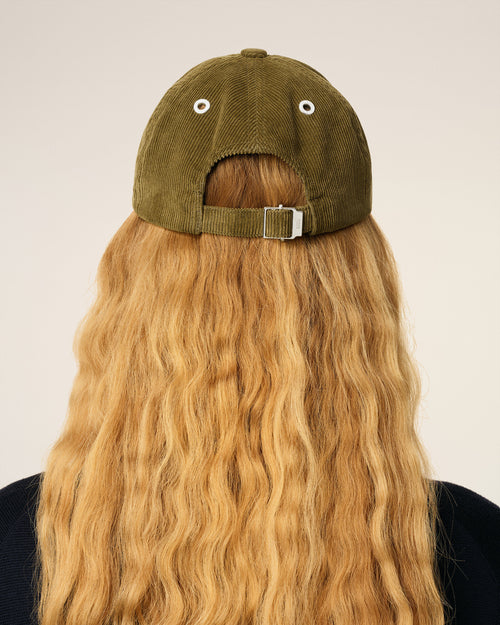 Green Cotton Ami De Coeur Corduroy Cap - 12 - Ami Paris