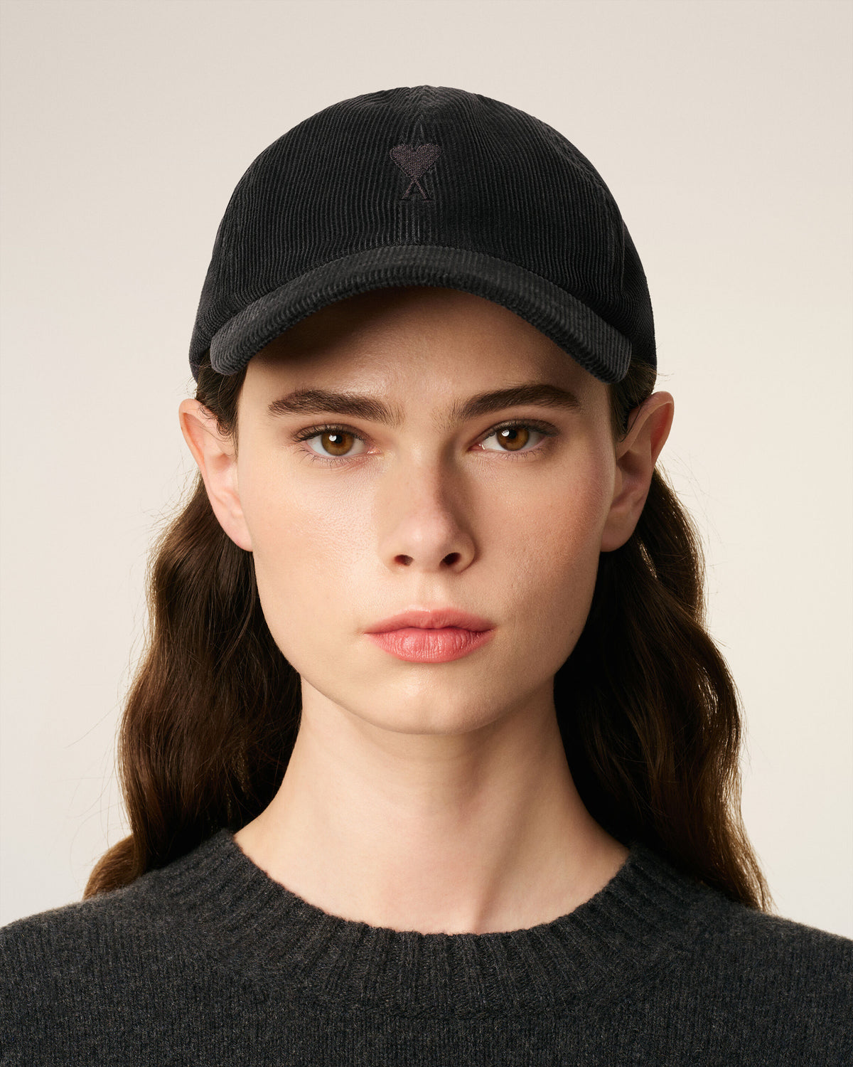 Casquette Noire Broderie Ami De Coeur Velours En Coton - 8