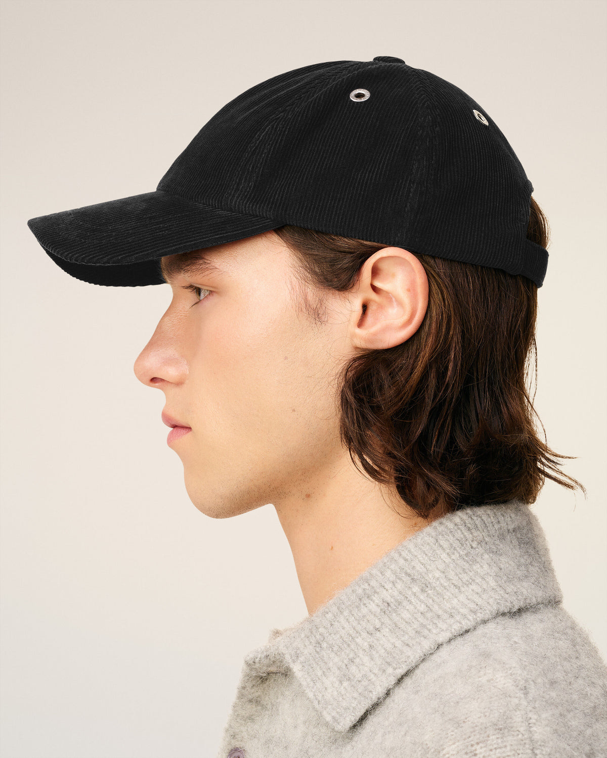 Casquette Noire Broderie Ami De Coeur Velours En Coton - 5