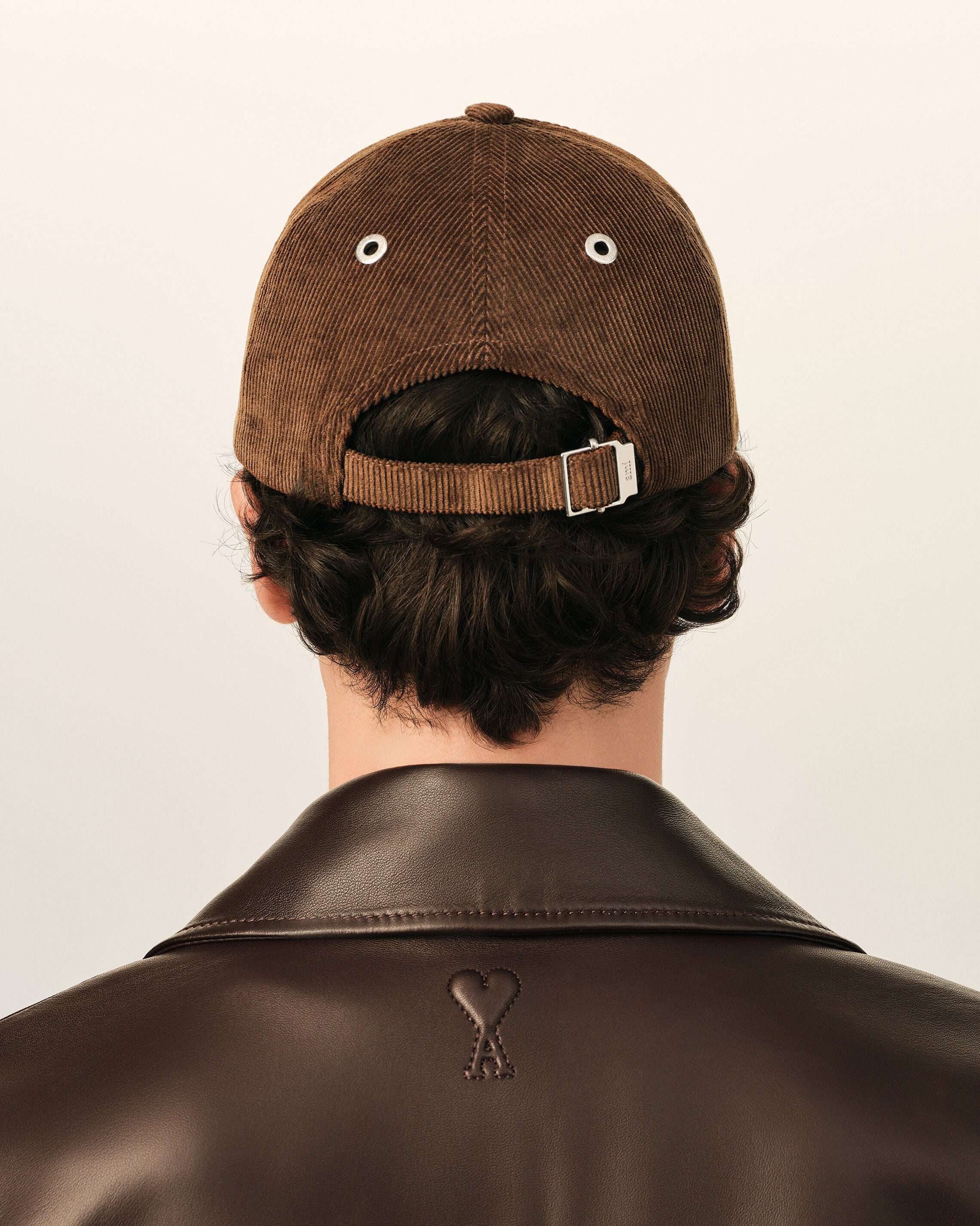 Brown corduroy cotton cap with Ami de Coeur - 6