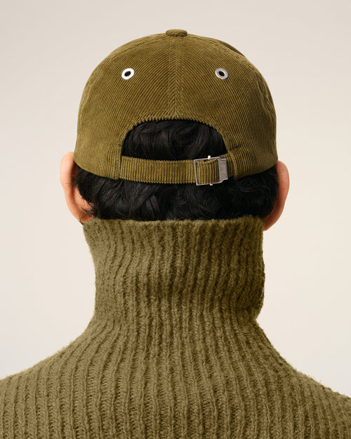 Green Cotton Ami De Coeur Corduroy Cap - 6 - Ami Paris
