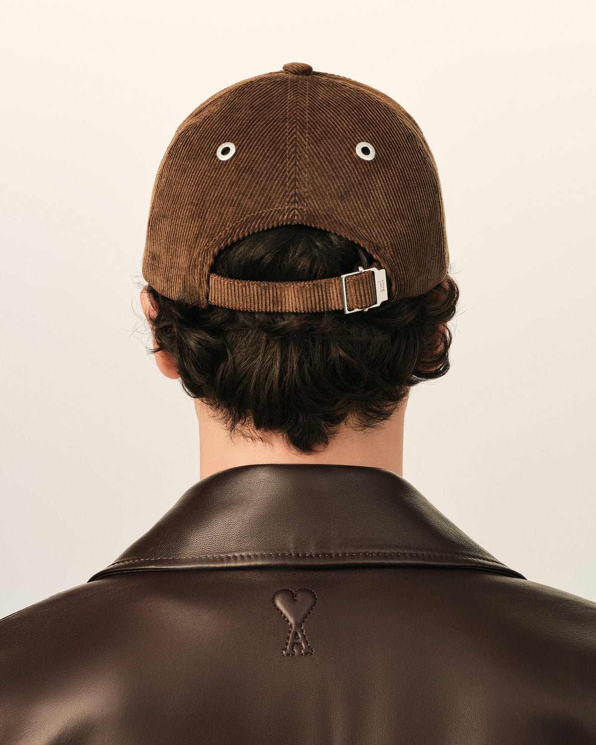Brown corduroy cotton cap with Ami de Coeur - 6