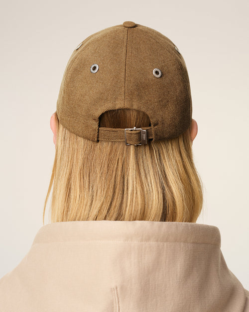 Brown Cotton Embossed Ami De Coeur Cap - 12 - Ami Paris