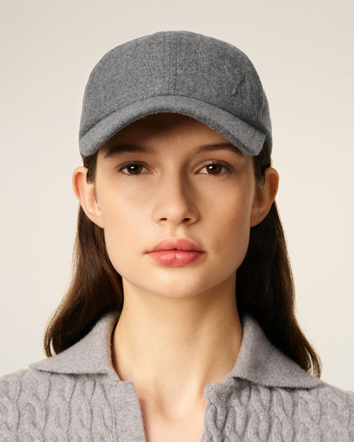 Grey Cotton Embossed Ami De Coeur Cap - 4 - Ami Paris
