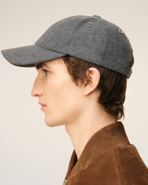 Casquette Grise Ami De Coeur Embossé En Laine - 5 - Ami Paris