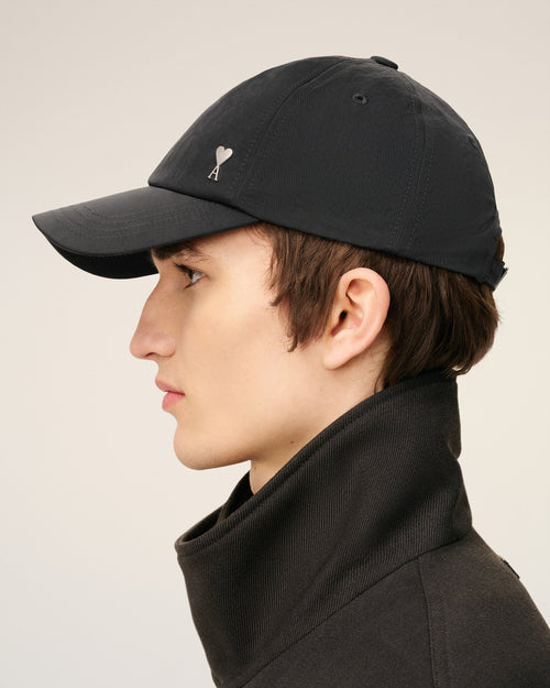Black Nylon Ami De Coeur Stud Cap - 5 - Ami Paris