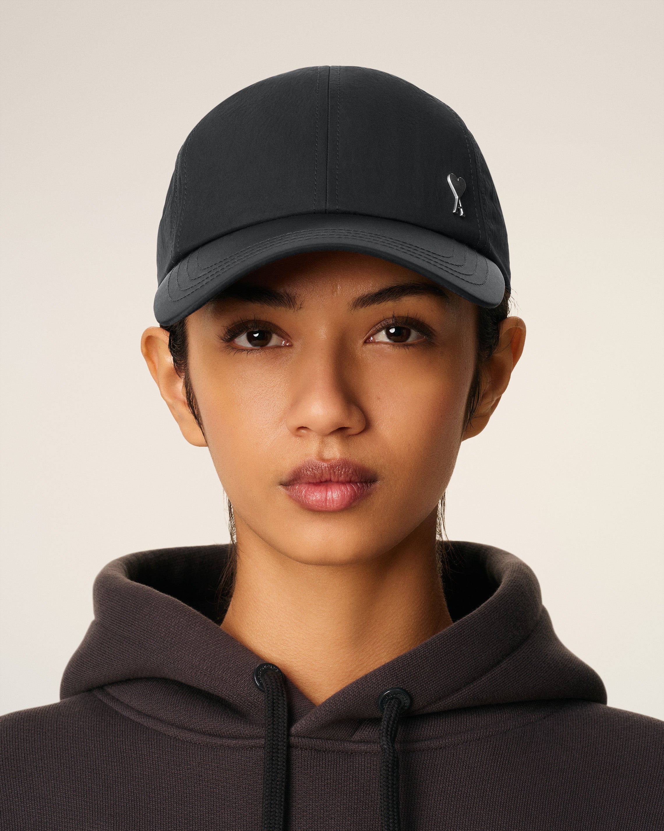 ブラック ナイロン Ami De Coeur スタッズ キャップ アンスラ