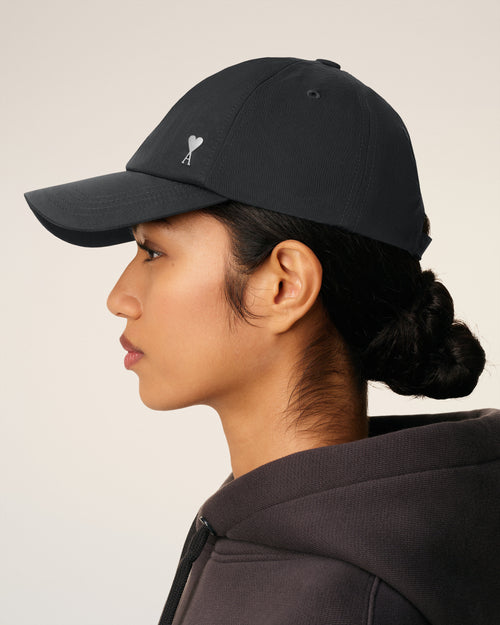 Casquette Noire  Ami De Coeur En Serge De Nylon - 11 - Ami Paris