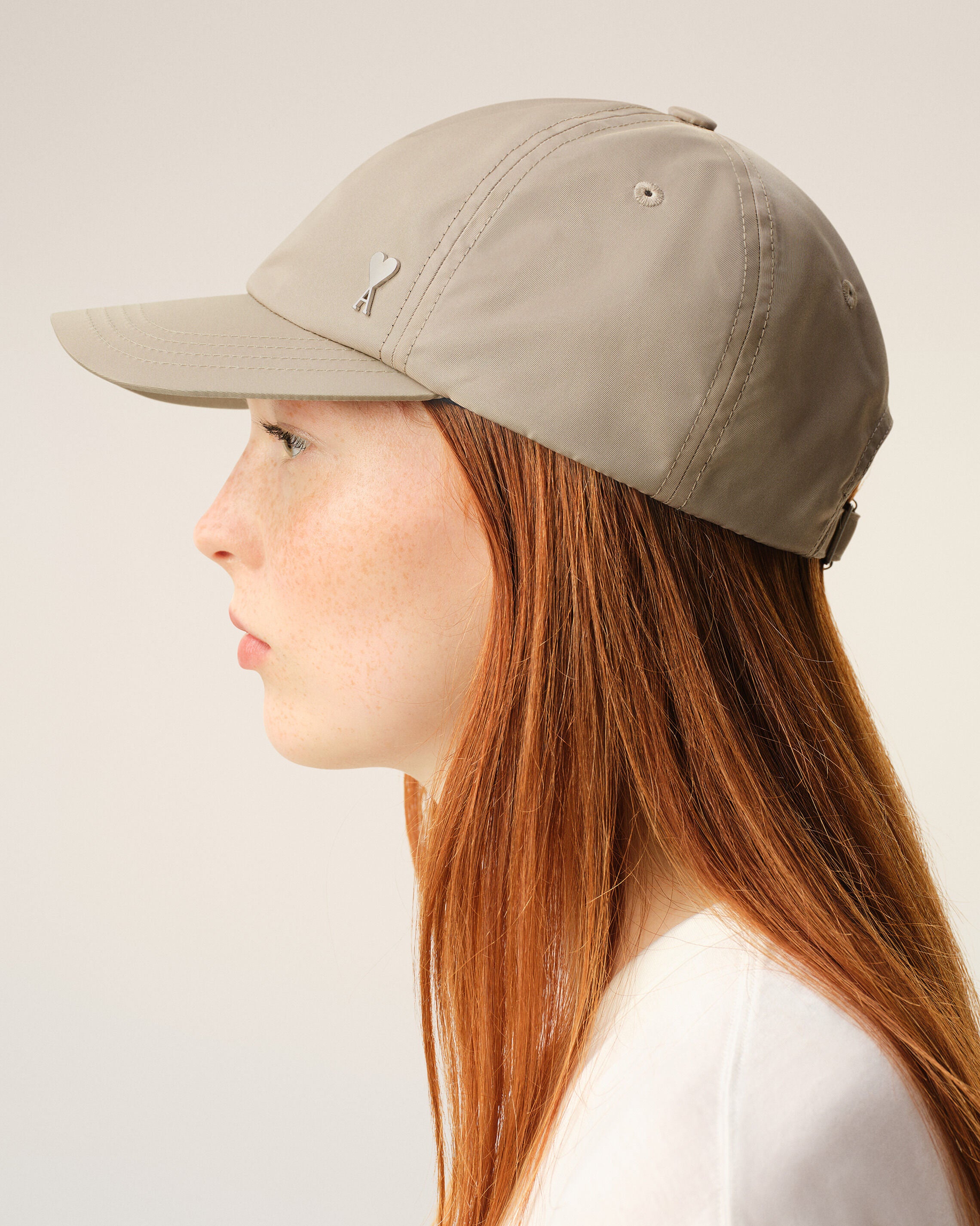 Beige Nylon Ami De Coeur Stud Cap - 11