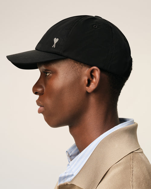 Black Nylon Ami De Coeur Stud Cap - 5 - Ami Paris