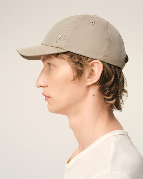 Beige Nylon Ami De Coeur Stud Cap - Man - 5 - AMI Paris - Ami Paris