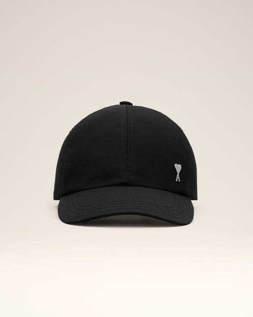 Black nylon and cotton cap with Ami de Coeur stud - Man - 4 - AMI Paris - Ami Paris