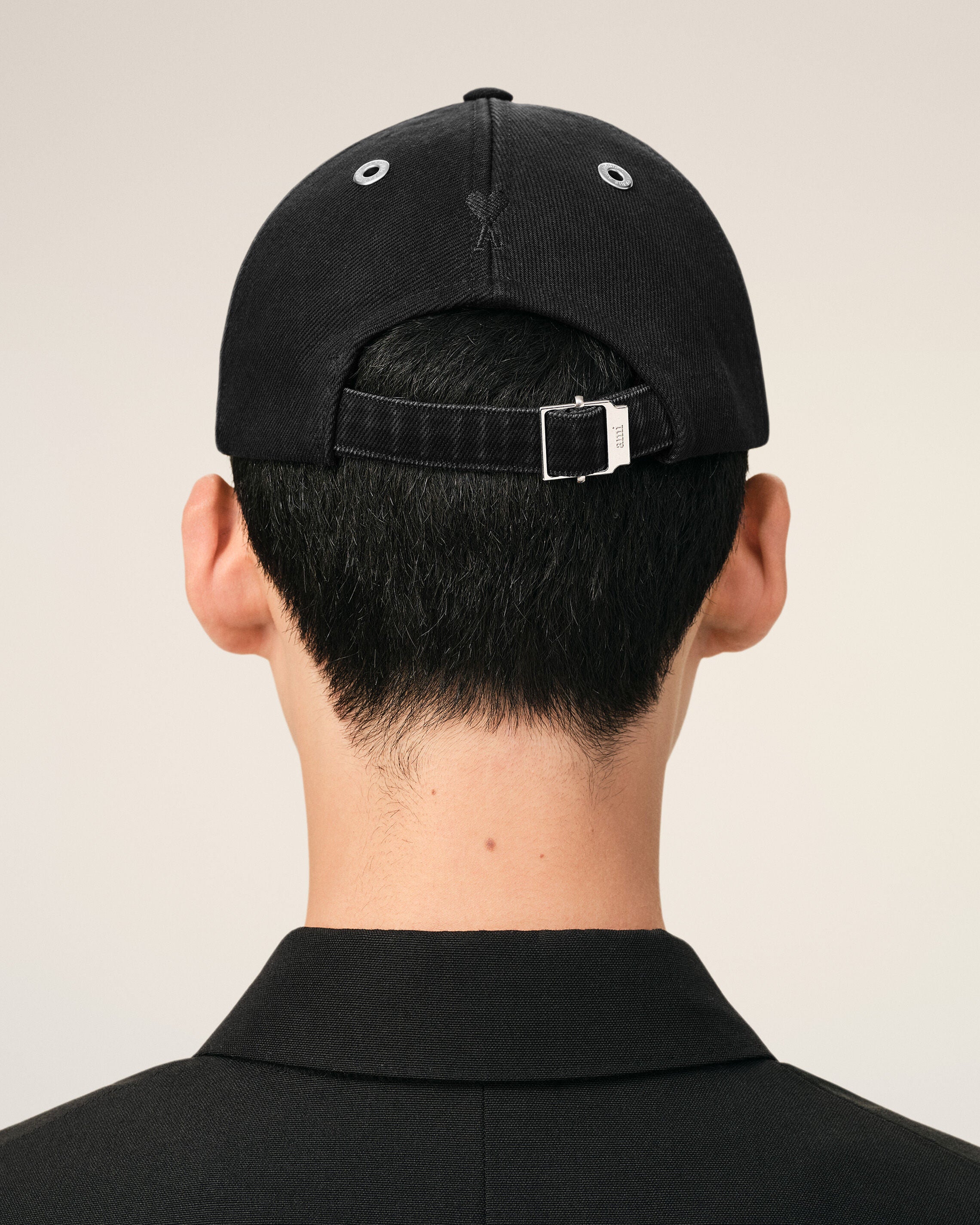 Black Cotton Ami Felt Patch Cap - 6