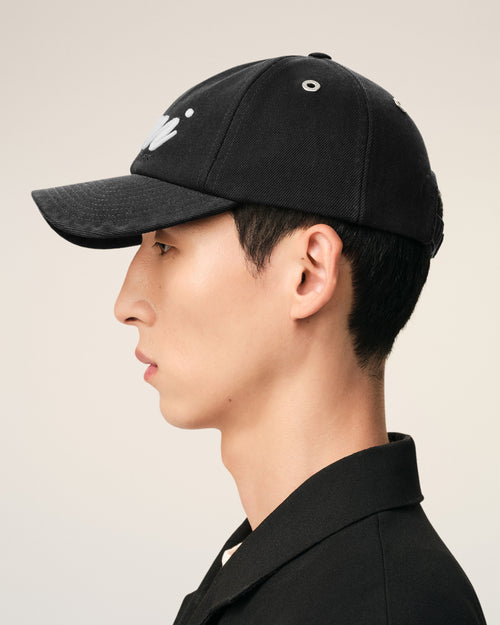 Black Cotton Ami Felt Patch Cap - Man - 5 - AMI Paris - Ami Paris