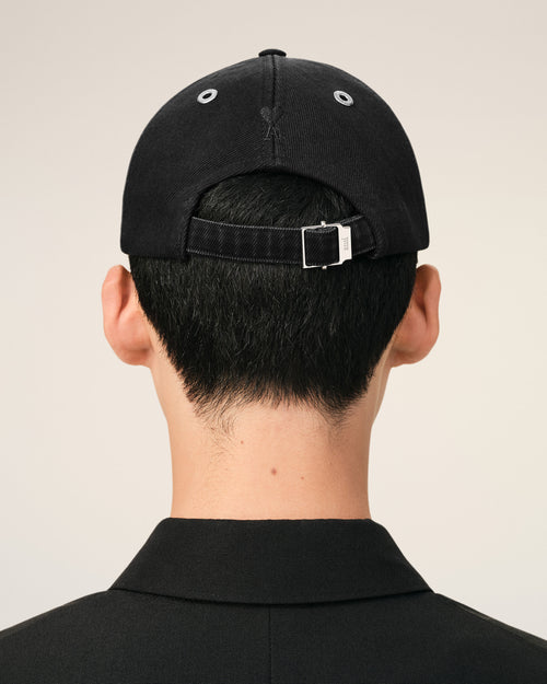 Black Cotton Ami Felt Patch Cap - Man - 6 - AMI Paris - Ami Paris