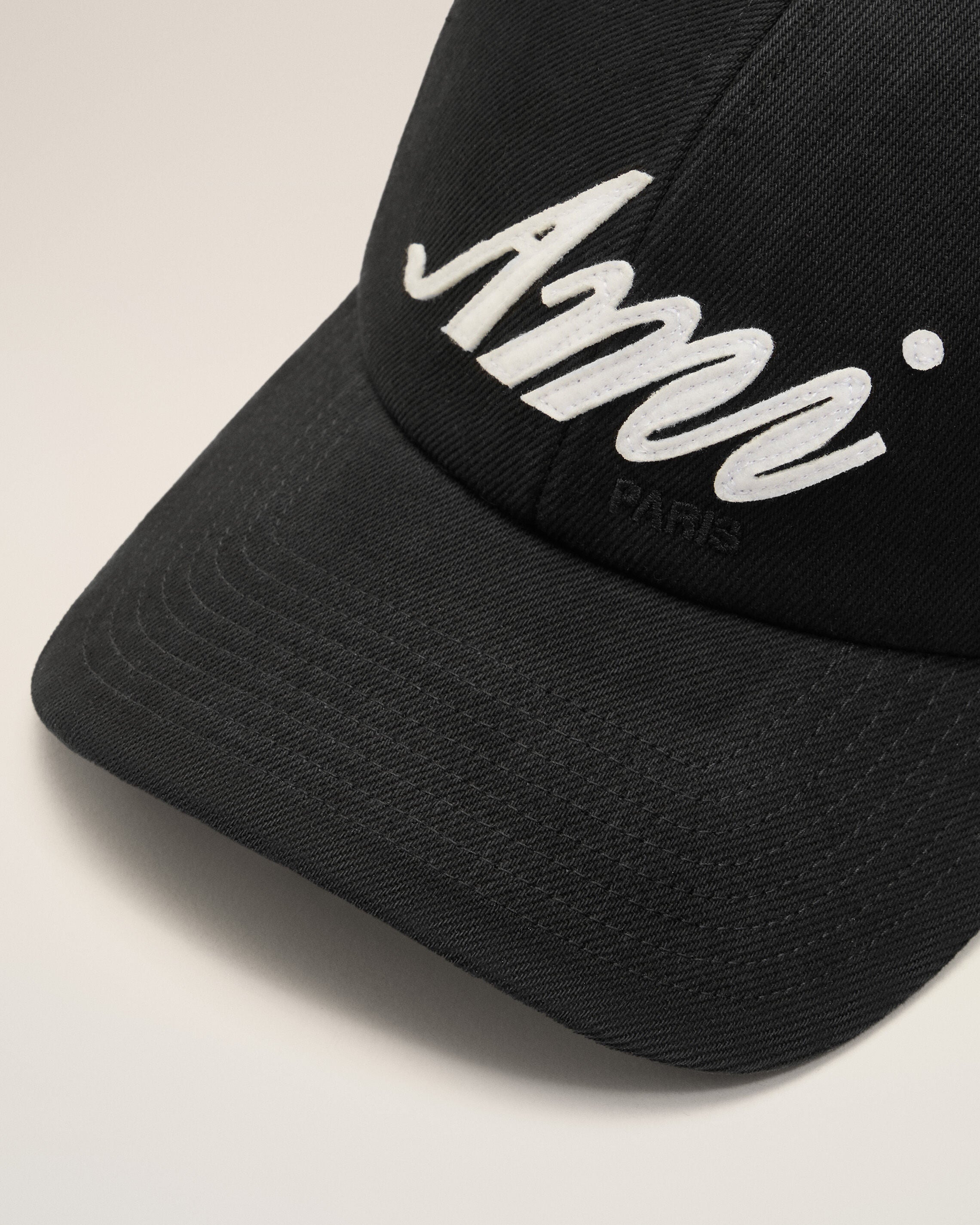 BLACK Black Cotton Ami Felt Patch Cap | Ami Paris