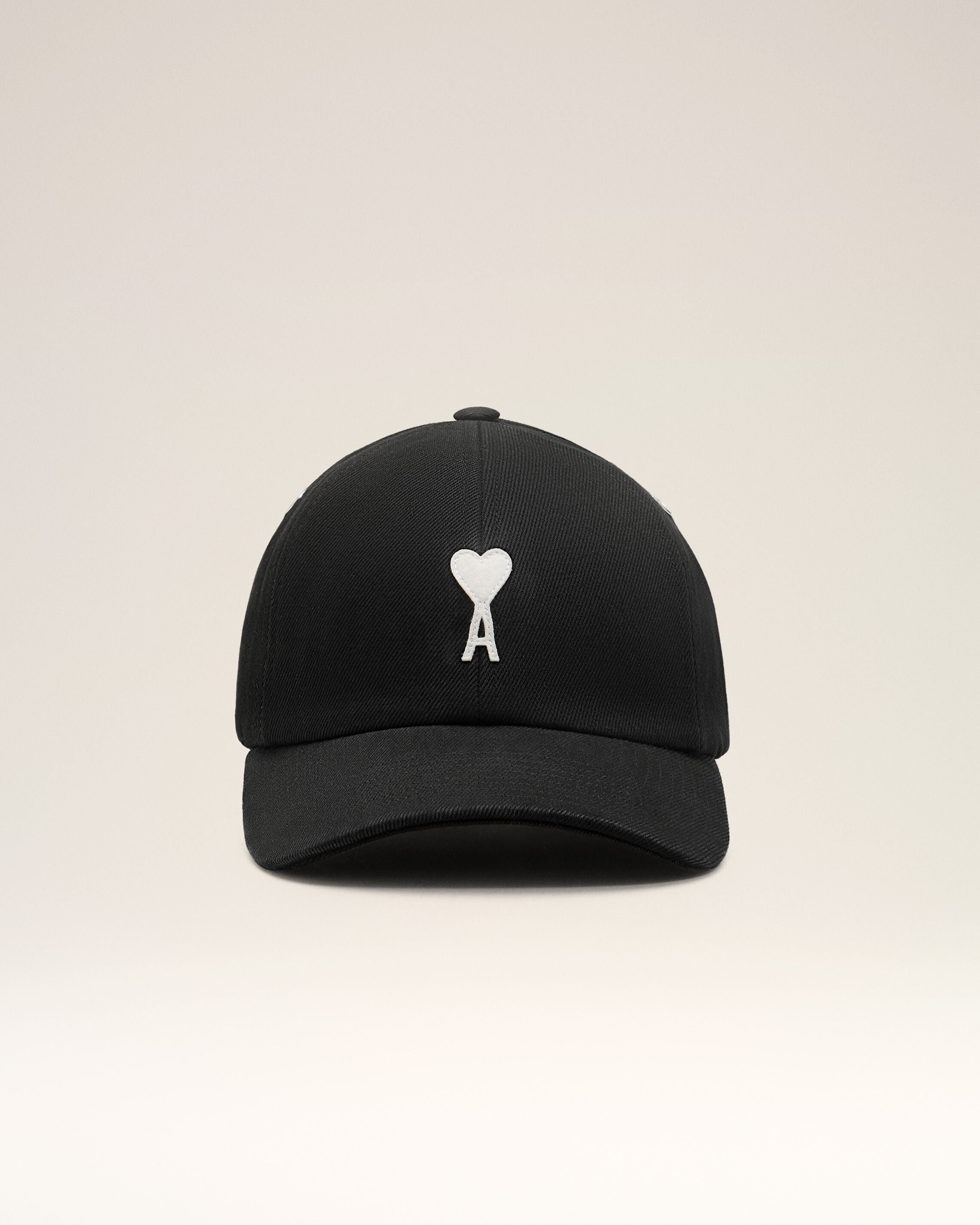 BLACK Black Cotton Ami De Coeur Felt Patch Cap | Ami Paris