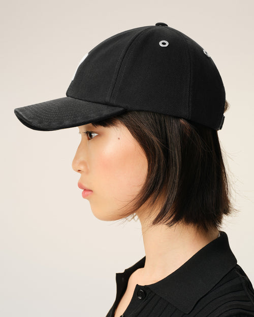 Black Cotton Ami De Coeur Felt Patch Cap - Woman - 11 - AMI Paris - Ami Paris