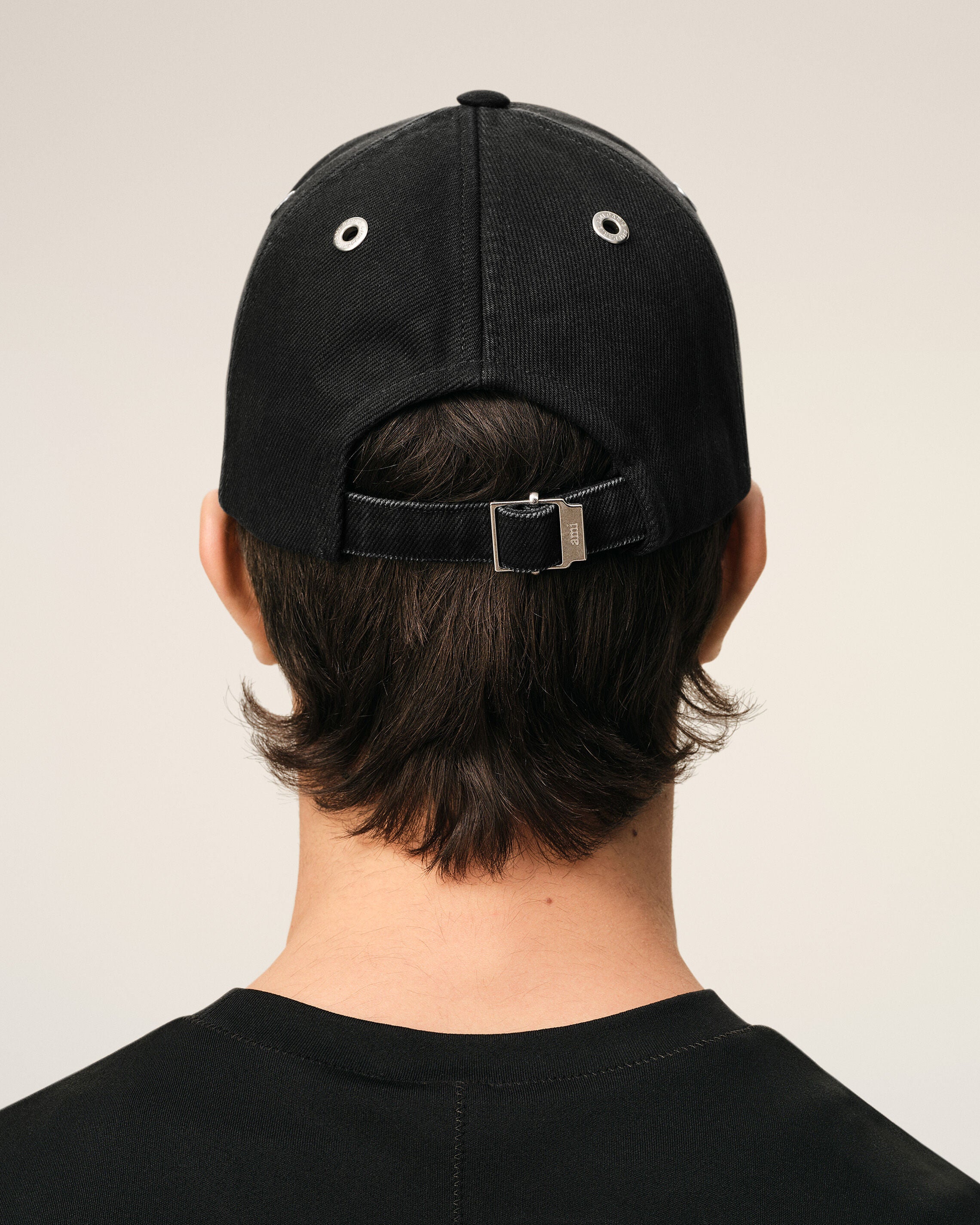 BLACK Black Cotton Ami De Coeur Felt Patch Cap | Ami Paris