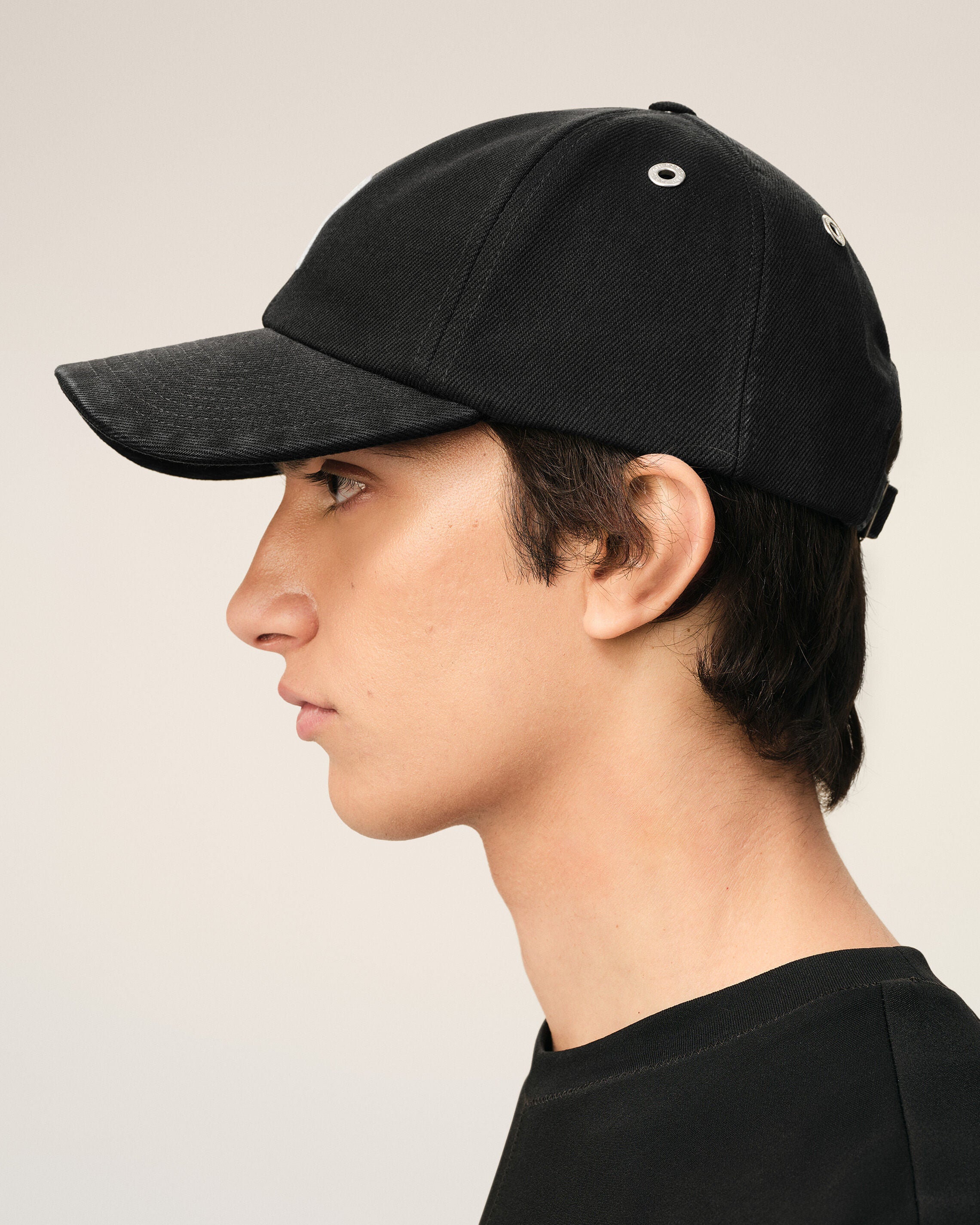 BLACK Black Cotton Ami De Coeur Felt Patch Cap | Ami Paris